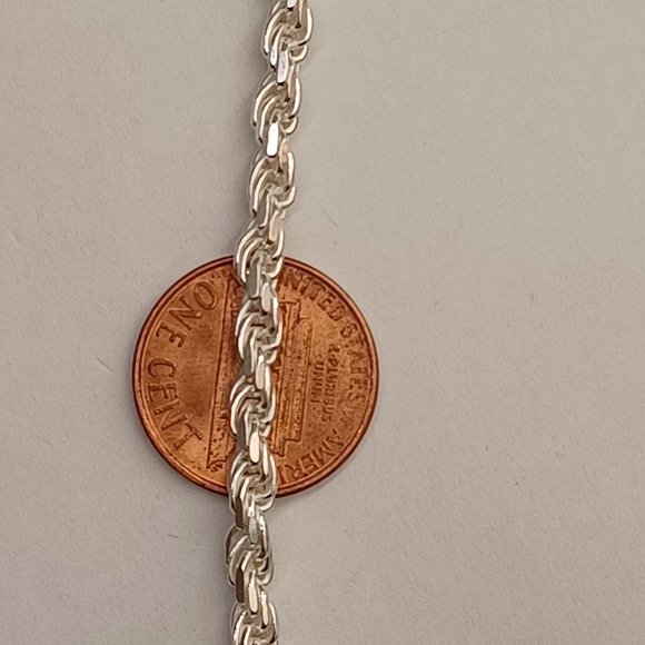 925 Sterling Silver Rope Style Chain - Picture 7 of 7
